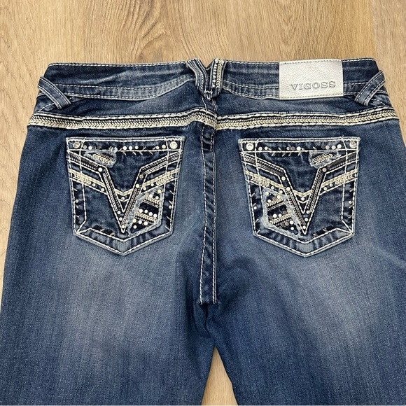Vigoss The Chelsea Boot Cut Jeans with Embellished Sequin Detail size 9/10 - Picture 7 of 8